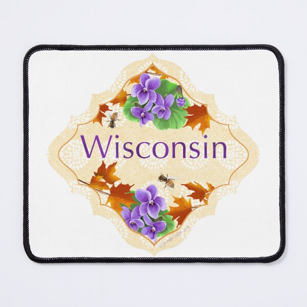 Item preview, Wisconsin State Pride| Wisconsin State Flower Wood Violet Honeybee Sugar Maple | US State Collection State Icon Illustration  designed and sold by JourneyHomeMade.