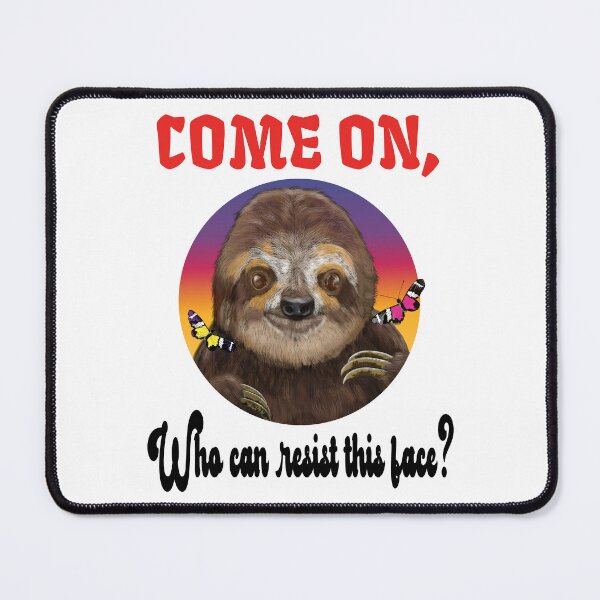 Item preview, Come on. Who can resist this face? Happy cute sloth and butterflies. designed and sold by TJHstudio.