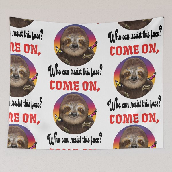 Item preview, Come on. Who can resist this face? Happy cute sloth and butterflies. designed and sold by TJHstudio.