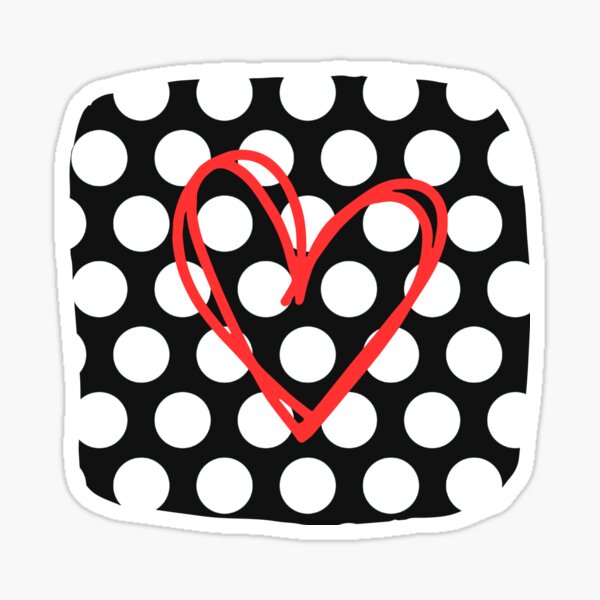 Sticker Polka dot big red seamless background