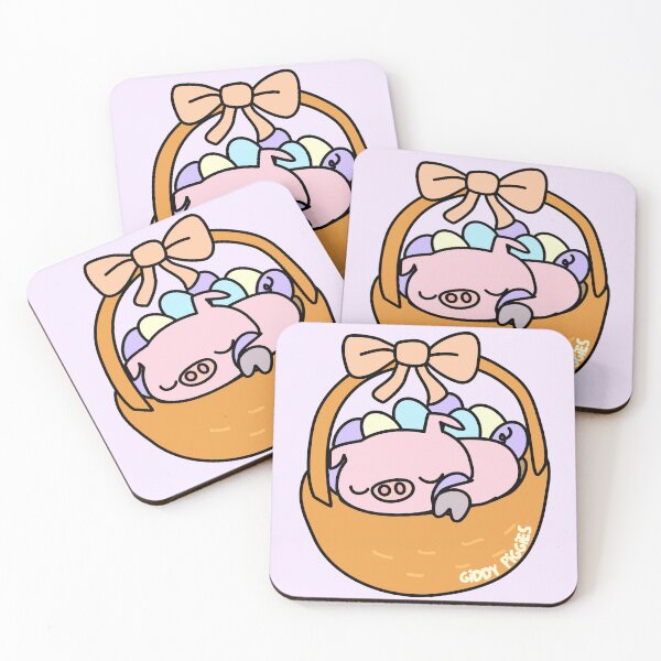 Item preview, Sleeping Giddy Piggies in Easter Basket designed and sold by Giddy Piggies.
