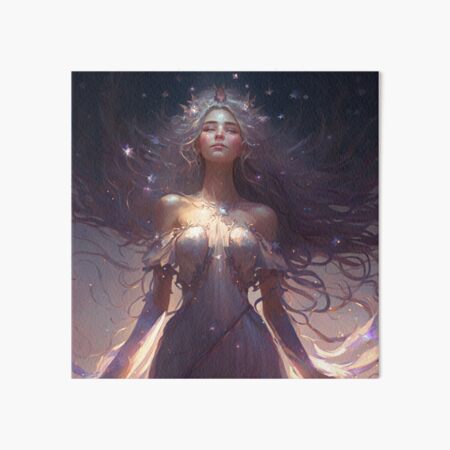 Stellar Enchantress: The Celestial Goddess in a Flowing Gown Art