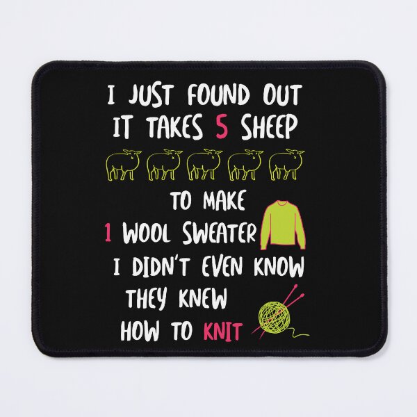 Item preview, Funny Knitting Joke Takes 5 Sheep designed and sold by whyitsme.