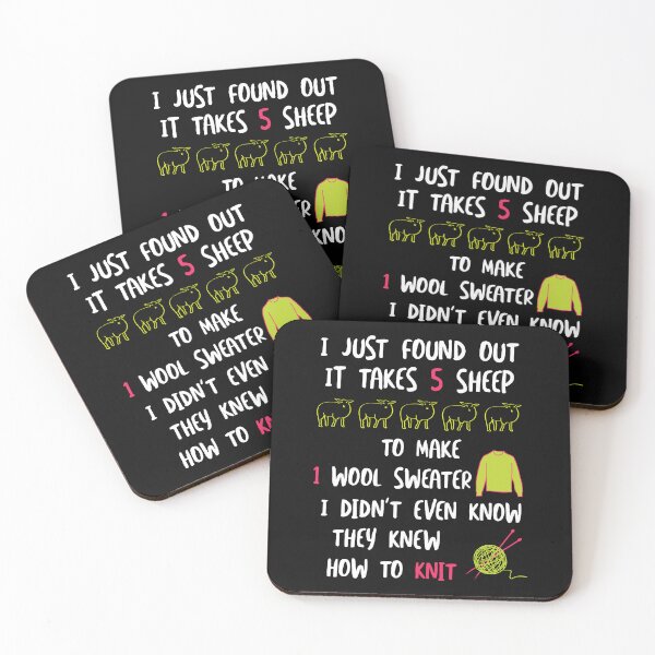 Item preview, Funny Knitting Joke Takes 5 Sheep designed and sold by whyitsme.