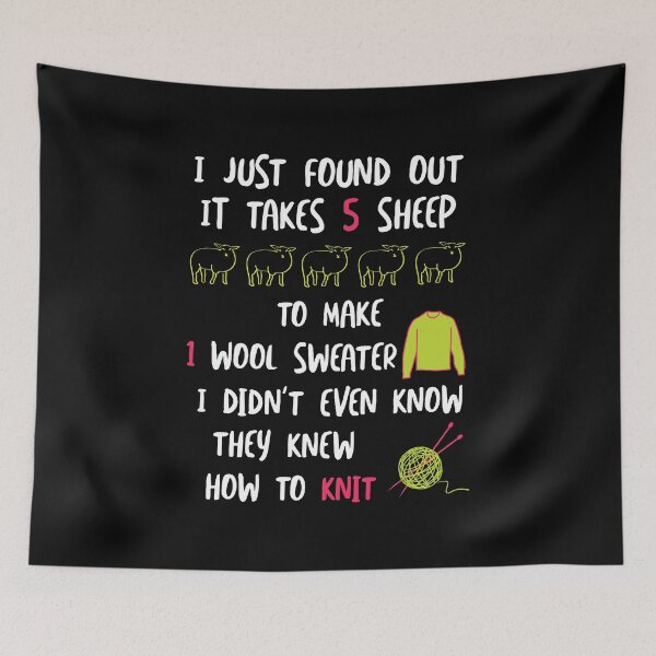 Item preview, Funny Knitting Joke Takes 5 Sheep designed and sold by whyitsme.