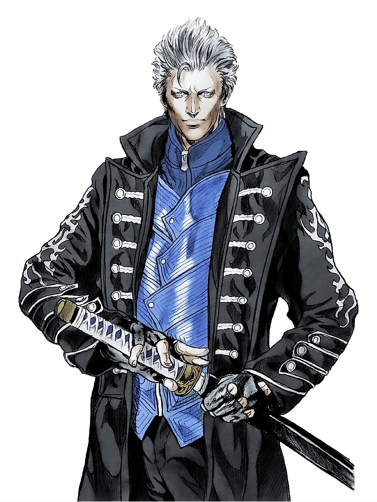 Vergil from devil may cry 5 in an anime art style