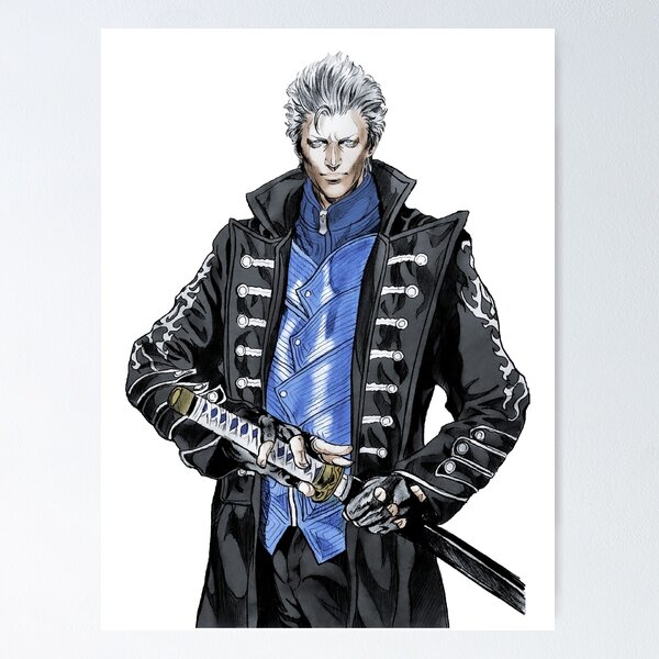 beautiful anime art of Vergil from devil may cry by, Stable Diffusion
