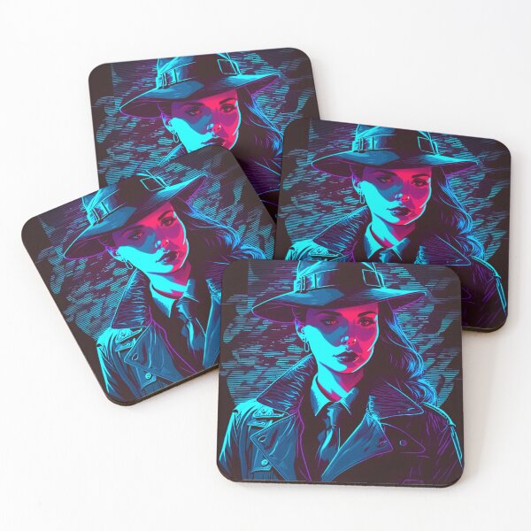 Item preview, Retro wave noir woman detective (synthwave \ miami) designed and sold by RESToRAPTOR.