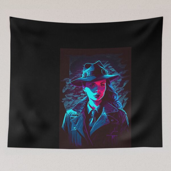 Item preview, Retro wave noir woman detective (synthwave \ miami) designed and sold by RESToRAPTOR.