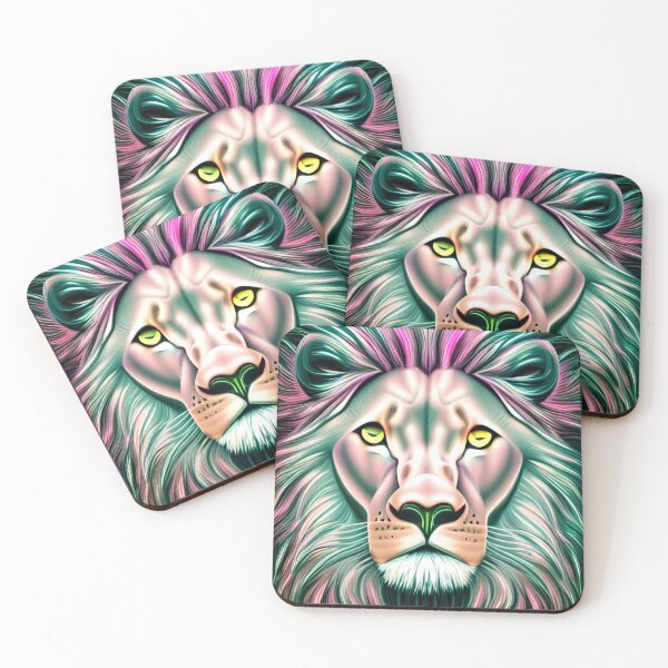 Item preview, Lion in Pastel Synthwave designed and sold by ArtistsQuest.