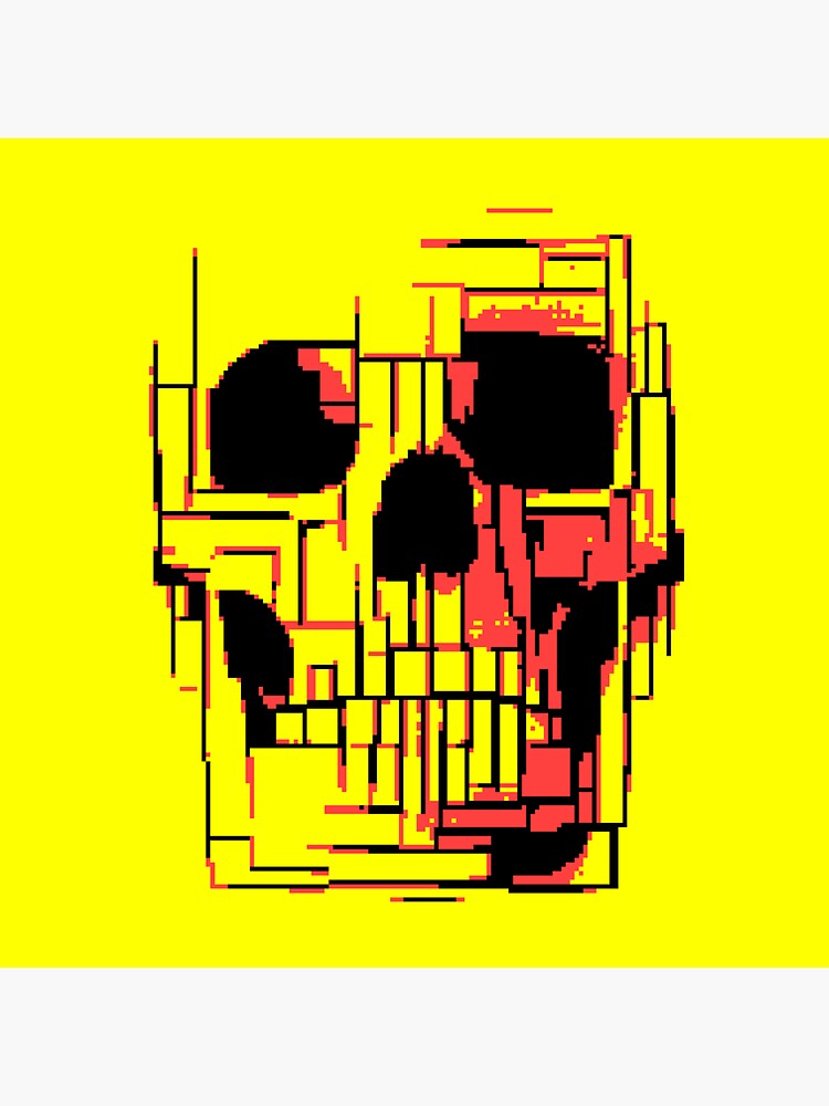 Thumbnail 3 of 3, Sticker, Pixelated Skull designed and sold by StudioDestruct.