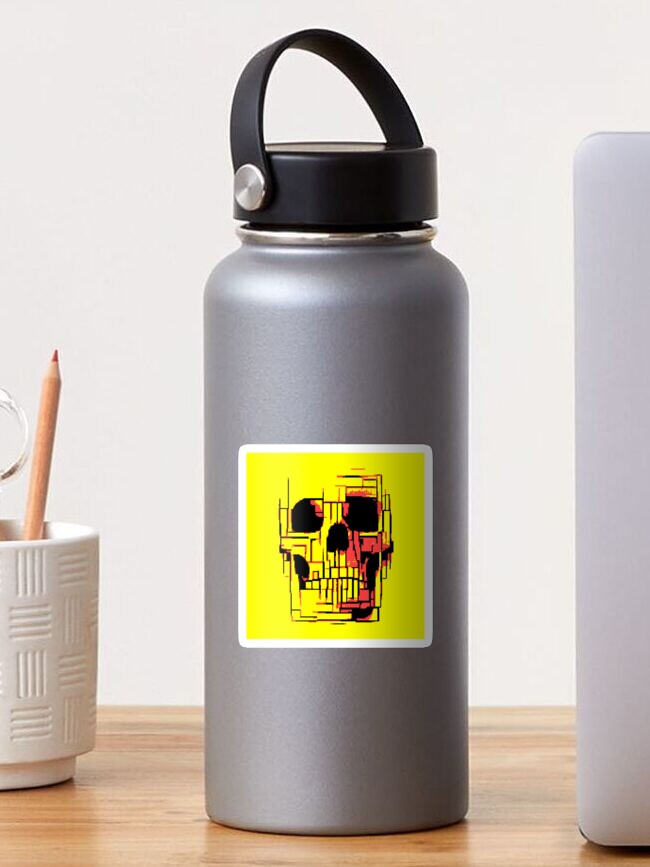 Thumbnail 1 of 3, Sticker, Pixelated Skull designed and sold by StudioDestruct.