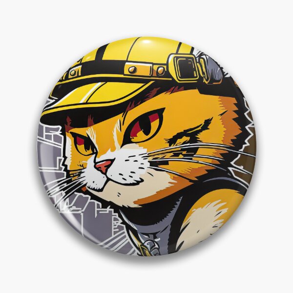 Item preview, The Determined Feline in a Yellow Hard Hat designed and sold by DHNY.