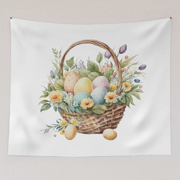 Item preview, Watercolor Easter Egg Basket designed and sold by ImaginePrintsHQ.