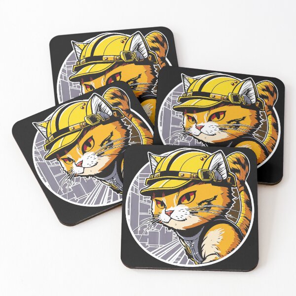 Item preview, The Determined Feline in a Yellow Hard Hat designed and sold by DHNY.