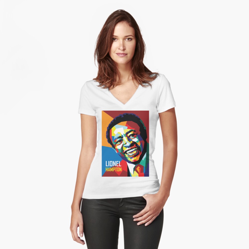 Custom Louis Armstrong In Wpap Pop Art Style Ladies Fitted T-shirt