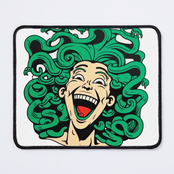 Item preview, Sticker goddess Medusa laughing cartoon designed and sold by DanniJordan.