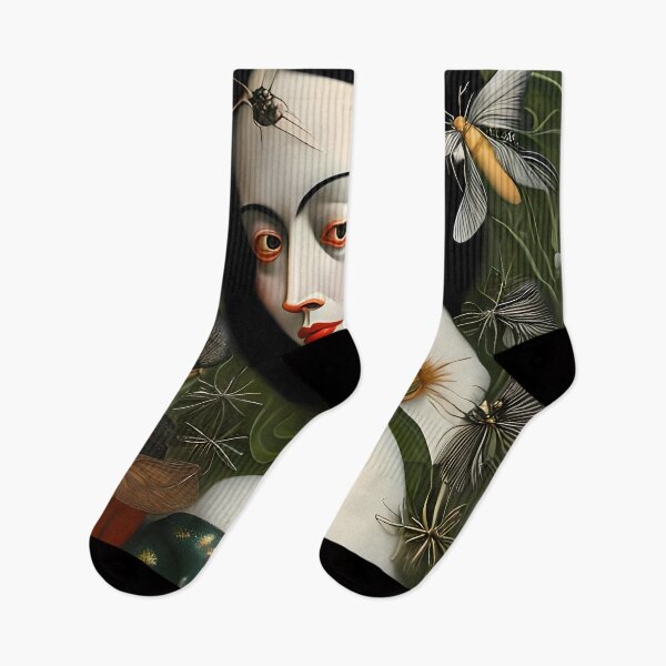 Item preview, The Surreal Allure of Insects - A Portrait of a Woman Embracing the Natural World designed and sold by GalihDA.