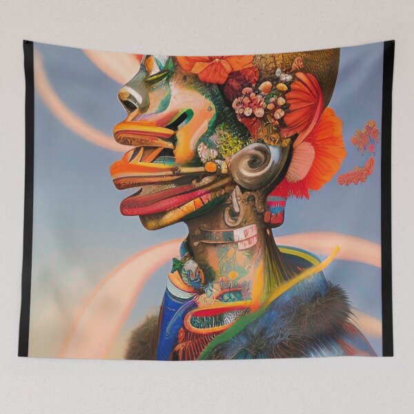 Item preview, African Samurai Warrior Floral Abstract designed and sold by mghtymvrk2040.