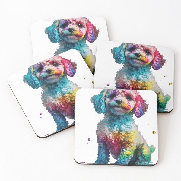 Artikelvorschau, Ein regenbogenfarbener goldener Cavapoo-Welpe - Tiere in leuchtenden Farben entworfen und verkauft von GVRDesign.