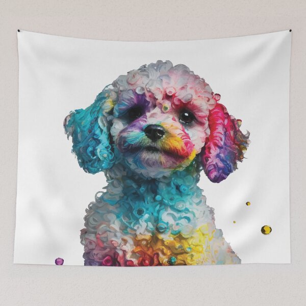 Item preview, A Rainbow Painted Golden Cavapoo Puppy - Animals in Vibrant Color designed and sold by GVRDesign.