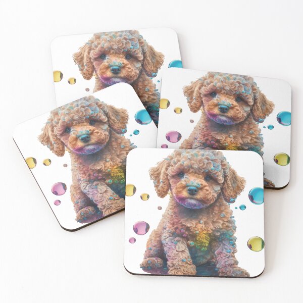 Item preview, A Cute Brown Cavapoo Puppy Sitting with Bubbles - Animals in Vibrant Color designed and sold by GVRDesign.