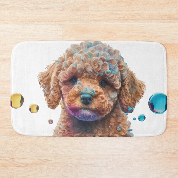 Item preview, A Cute Brown Cavapoo Puppy Sitting with Bubbles - Animals in Vibrant Color designed and sold by GVRDesign.