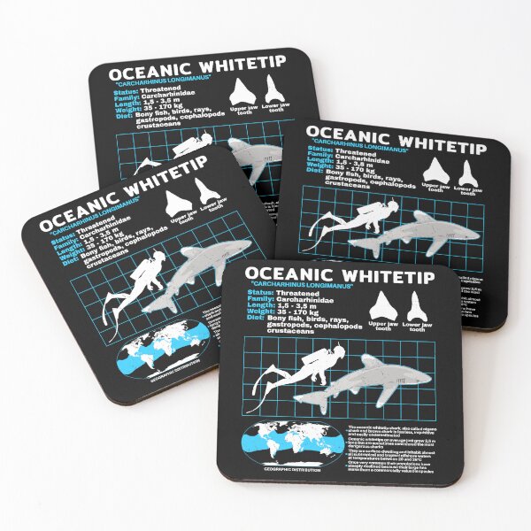 Item preview, Oceanic Whitetip shark data sheet designed and sold by NicGrayGraphic.
