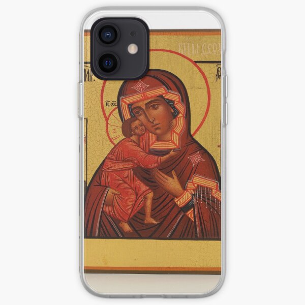 Russian Icon of the Mother of God Feodorowskaya with Saints iPhone Soft Case