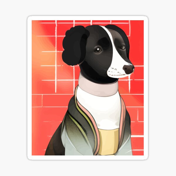 Item preview, Cute Dog Portrait on Red Background designed and sold by ArtisticAllure1.