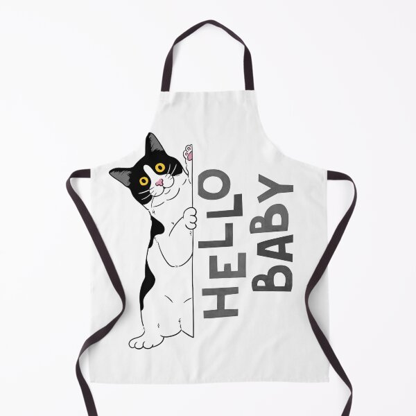 Item preview, black cat holding on, hello baby designed and sold by elatyaouishop.