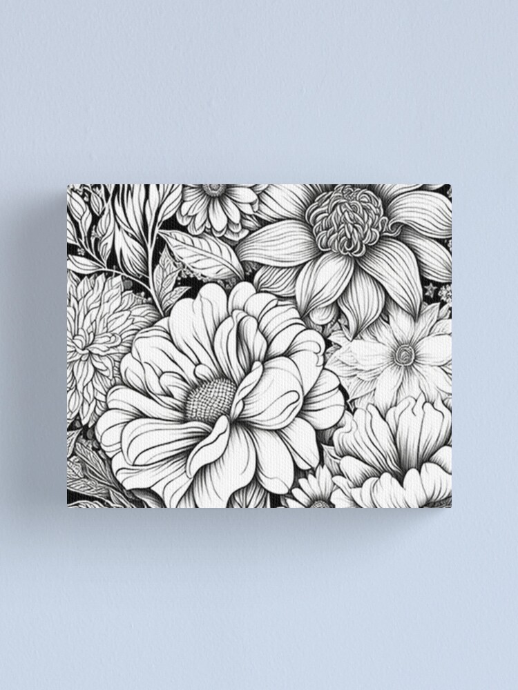 Flower Sketch Canvas Print