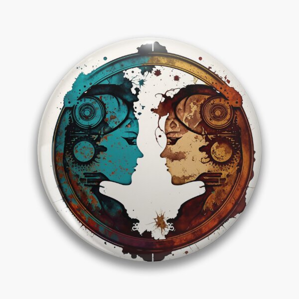 Item preview, Steampunk Astrology (Gemini) #5 - Sticker and T-Shirt Design designed and sold by MindAsylum.