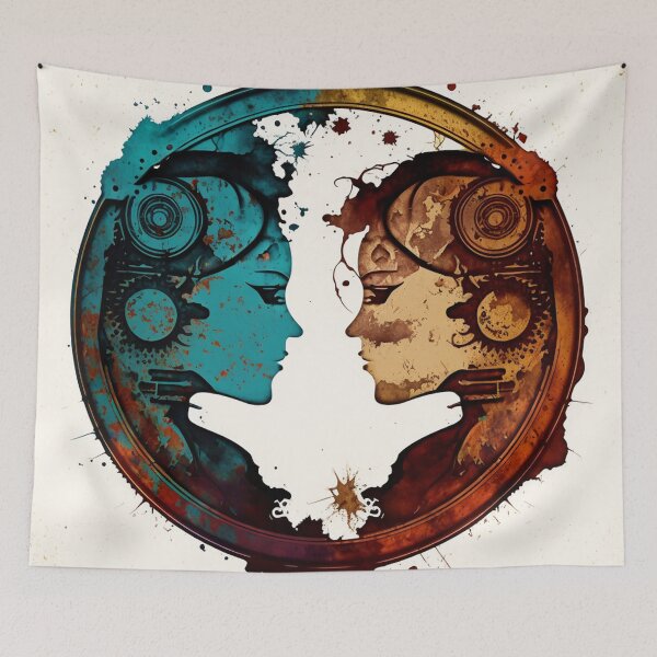 Item preview, Steampunk Astrology (Gemini) #5 - Sticker and T-Shirt Design designed and sold by MindAsylum.