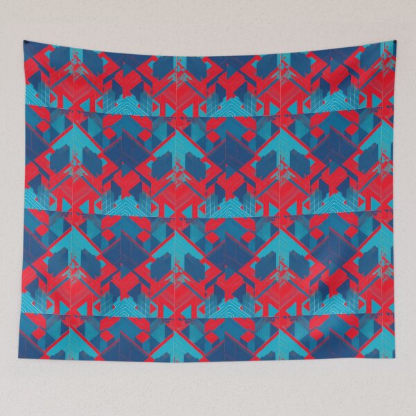 Item preview, Red and Blue Pattern Abstract  designed and sold by Akashdigiart.