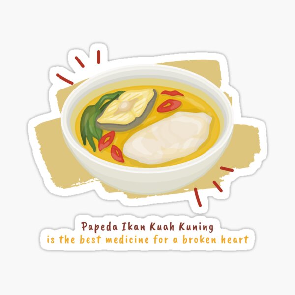 "Papeda Ikan Kuah Kuning" Sticker for Sale by Airen Stamp | Redbubble