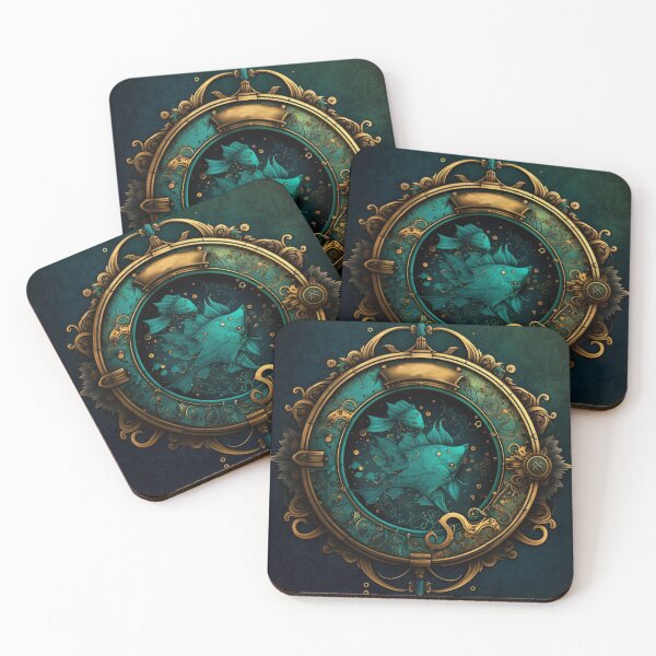 Item preview, Steampunk Astrology (Pisces) #3 - Sticker and T-Shirt Design designed and sold by MindAsylum.