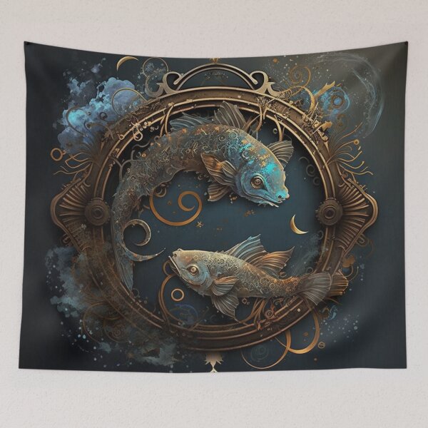 Item preview, Steampunk Astrology (Pisces) #4 - Sticker and T-Shirt Design designed and sold by MindAsylum.
