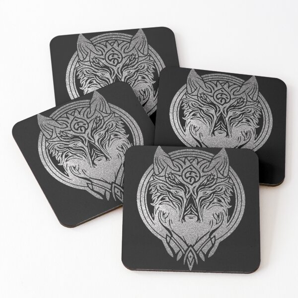 Artikelvorschau, Silberner keltischer Wolf, Wikingerwolf, Wikinger Fenrir entworfen und verkauft von amazinGraphic.