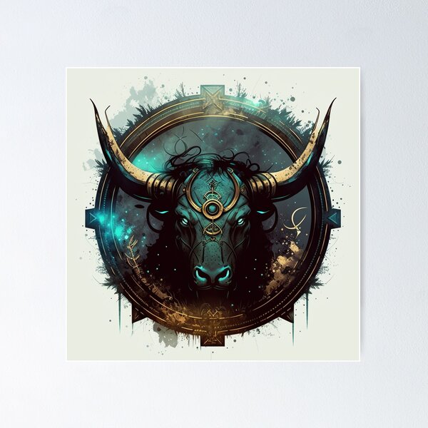 Item preview, Steampunk Astrology (Taurus) #3 - Sticker and T-Shirt Design designed and sold by MindAsylum.