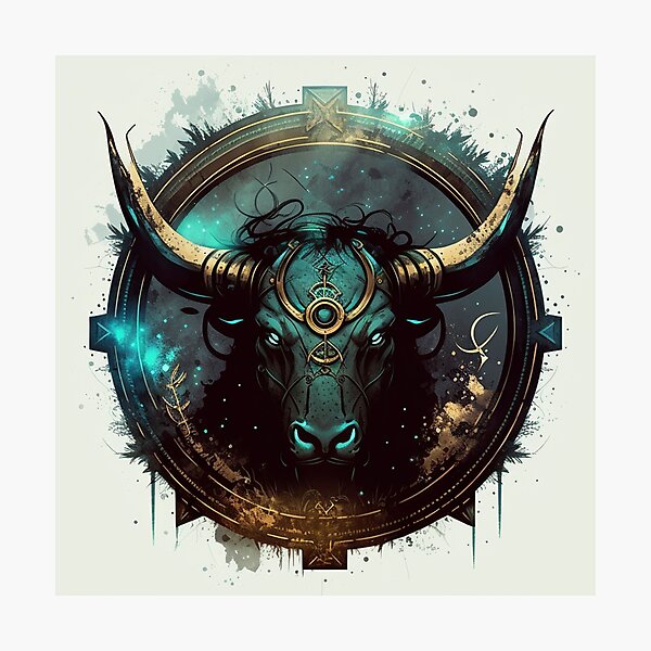 Item preview, Steampunk Astrology (Taurus) #3 - Sticker and T-Shirt Design designed and sold by MindAsylum.