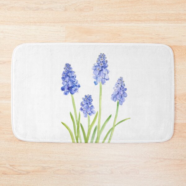 Item preview, blue grape hyacinth watercolor 2023 hand painted  designed and sold by ColorandColor.