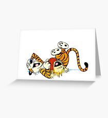 Calvin and Hobbes - Laughing Greeting Card