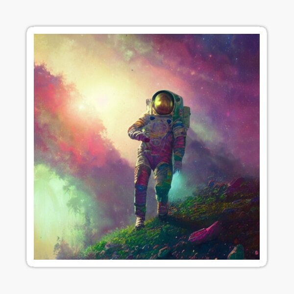 Astronaut Standing Infront of the Cosmos Sticker