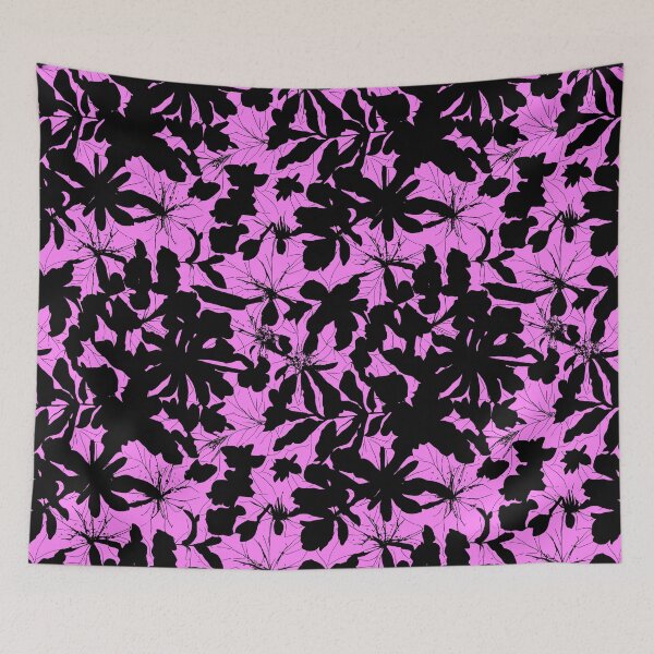 Item preview, Pink And Black Foliage | Repeating Leaf Pattern designed and sold by TMBTM.