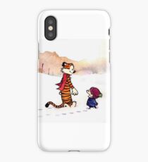 Calvin and Hobbes - Snow Tracks iPhone Case/Skin