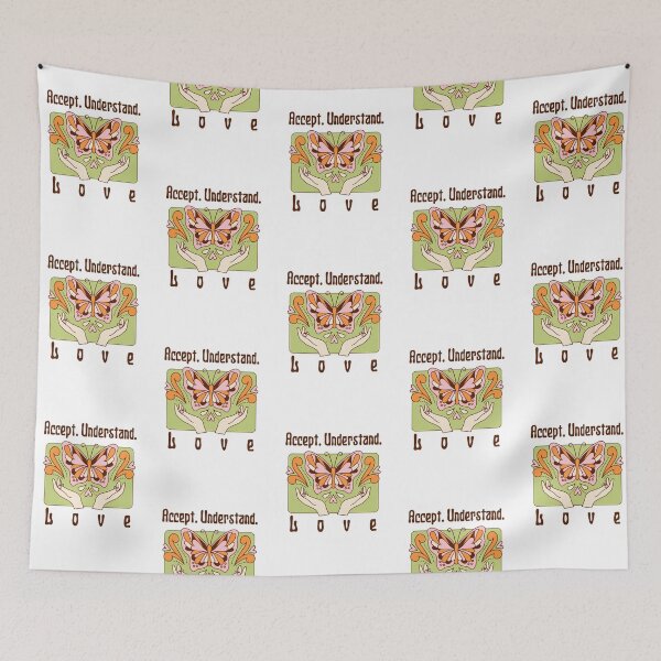 Item preview, "Accept. Understand. Love."  Cute Design With Butterfly Illustration designed and sold by RM-Journey.