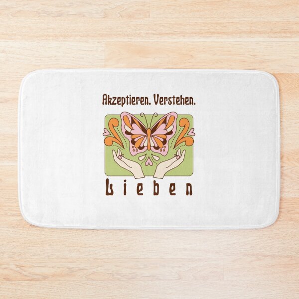 Artikelvorschau, "Akzeptieren. Verstehen. Lieben." Netter Entwurf mit Schmetterlings-Illustration entworfen und verkauft von RM-Journey.