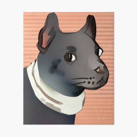 Item preview, Cute Dog Portrait on Orange Striped Background designed and sold by ArtisticAllure1.