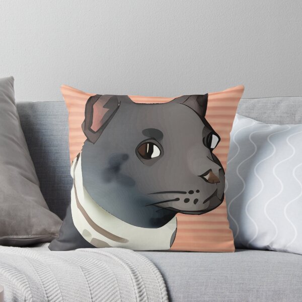 Item preview, Cute Dog Portrait on Orange Striped Background designed and sold by ArtisticAllure1.